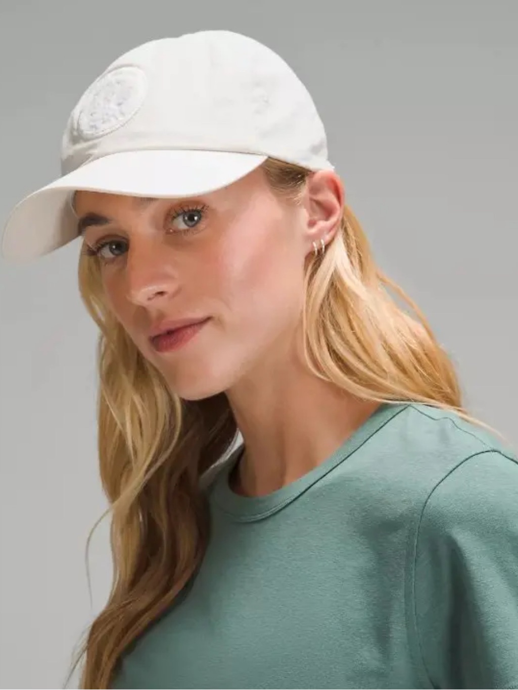 Lululemon Athletica Women's Cream Baseball Cap With Embroidered Logo Patch